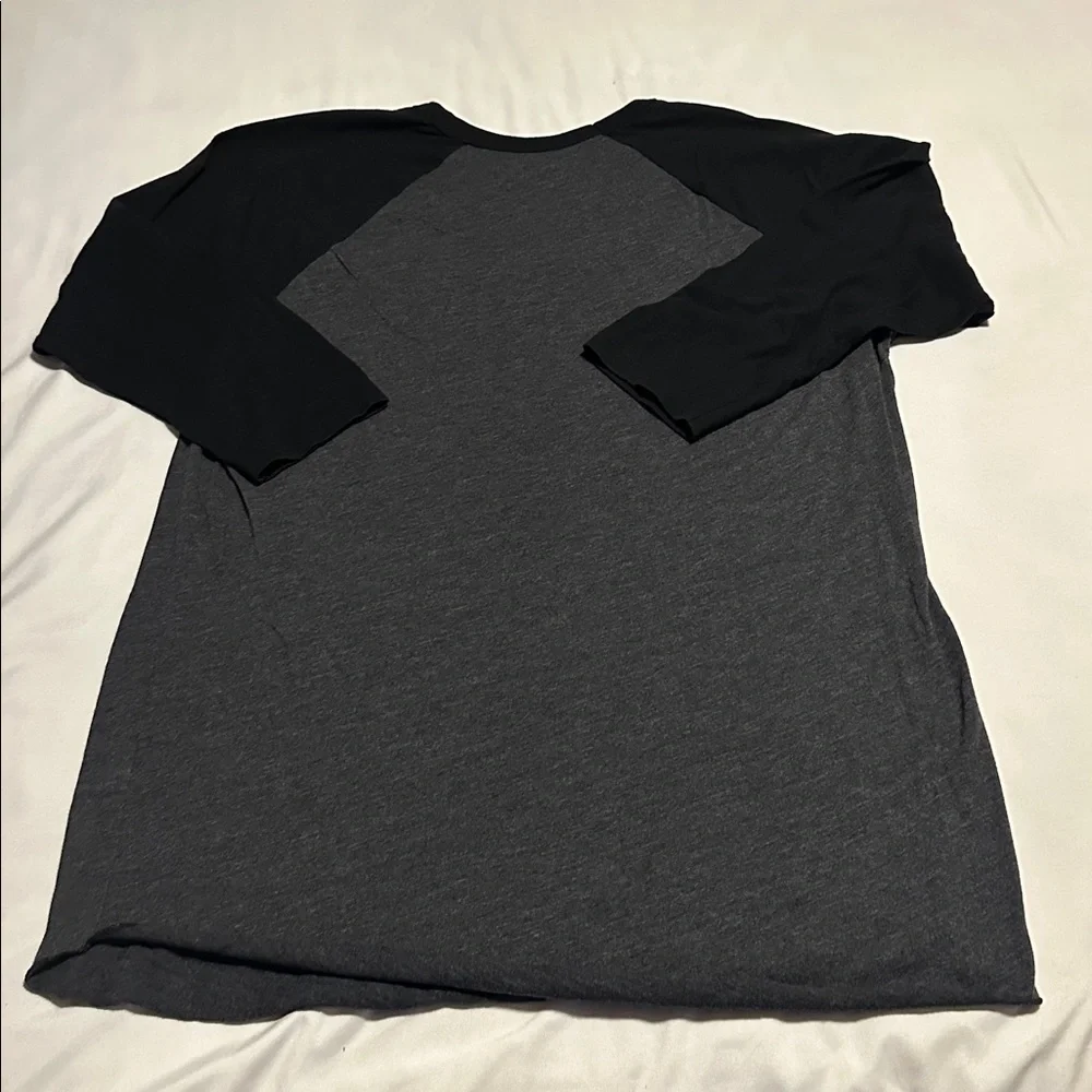 Gray and Black Long Sleeve Tee